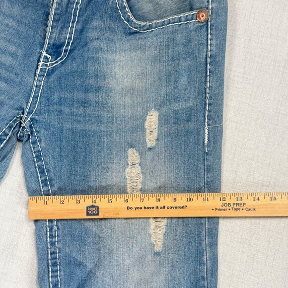 Y2K True Religion Ricky Super T Bootcut Jeans Distressed Light Wash USA Size 40 - Picture 6 of 10
